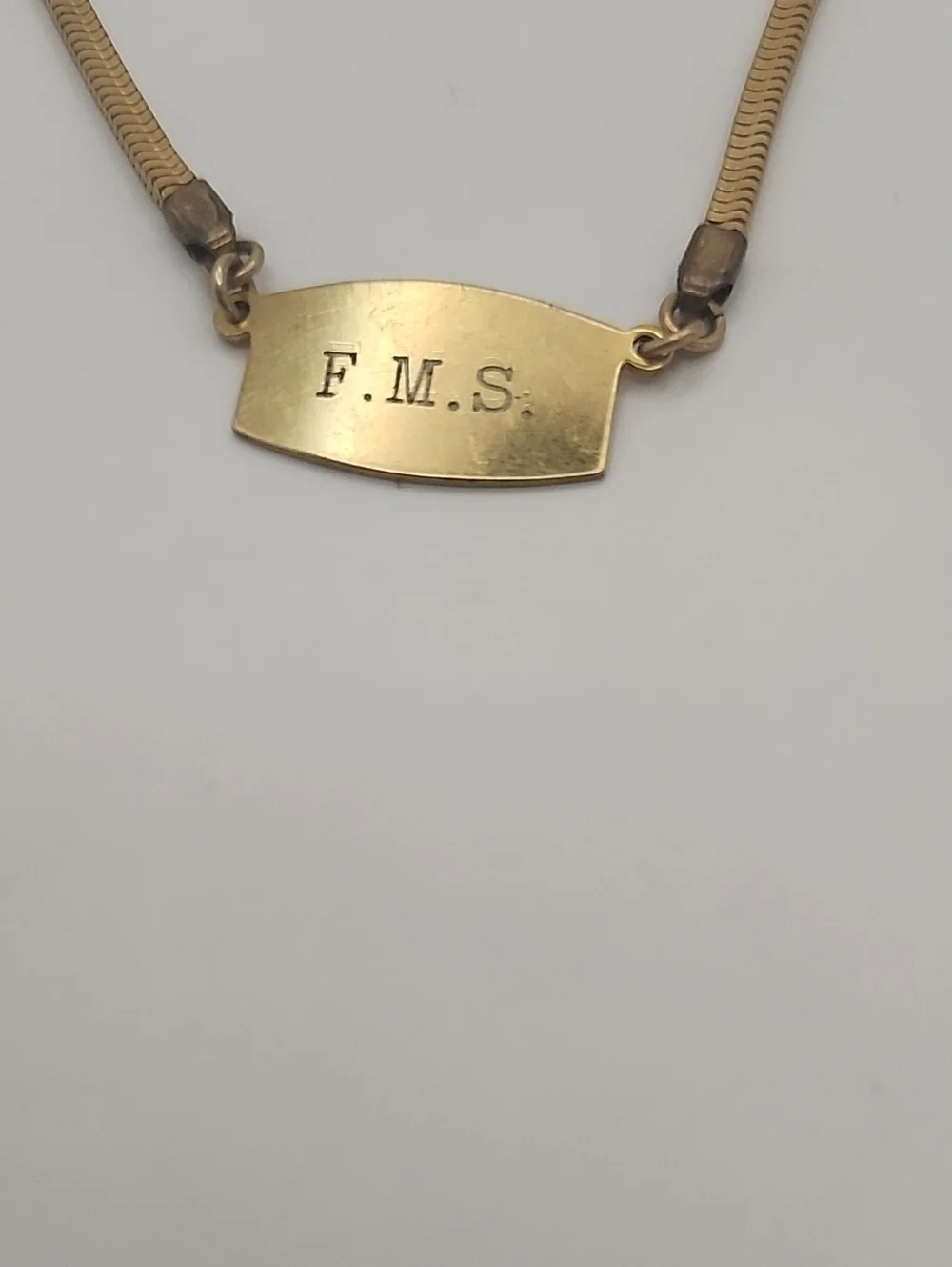 Vintage Men's Tie Clip Gold Tone Initals FMS